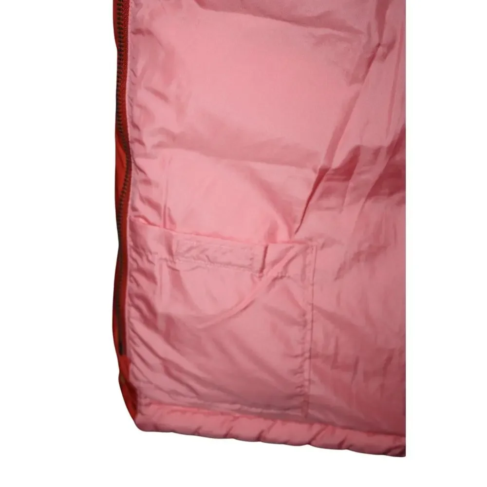 J. Crew Womens XS Puffer Vest Orange/Pink Zip Button Up Double Pockets Outerwear